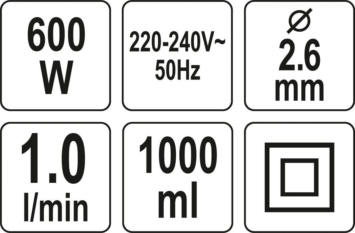 Dažymo pistoletas elektrinis | sienoms ir luboms | 600 W | 1L/MIN (YT-82553)