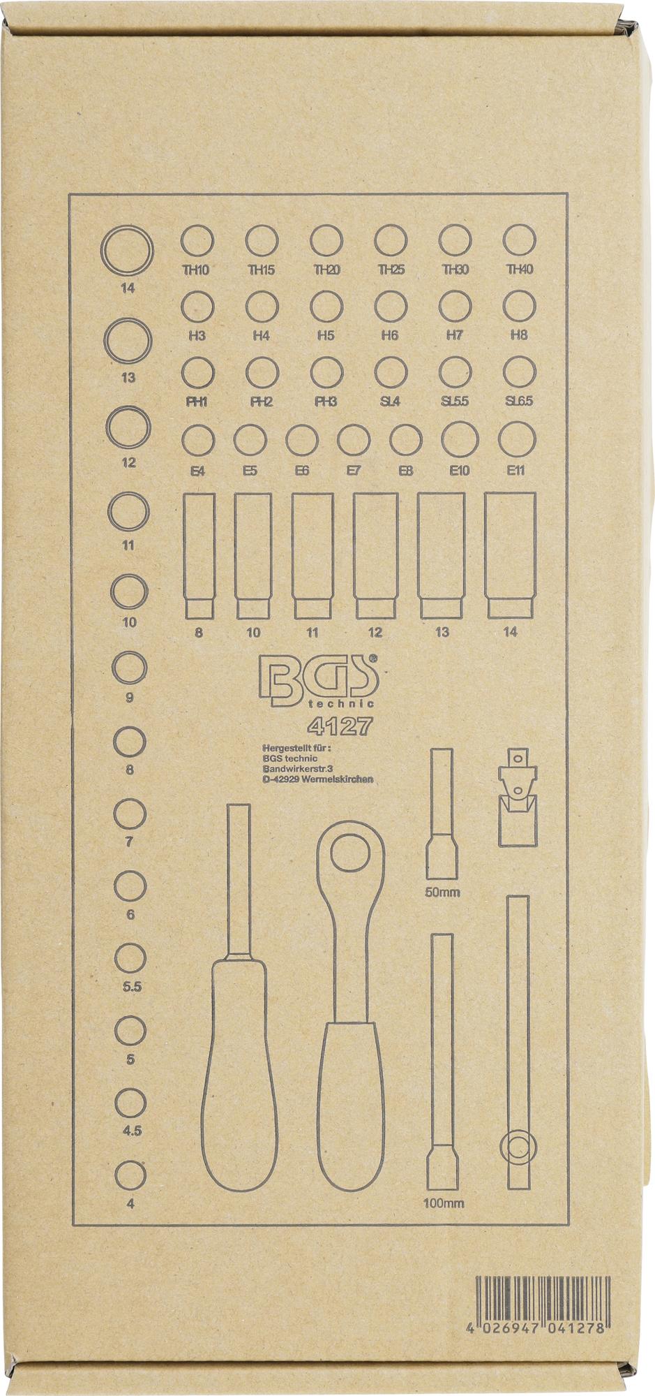 Įrankių dėklas 1/3: galvučių rinkinys | 6.3 mm (1/4") | 50 vnt. (4127)