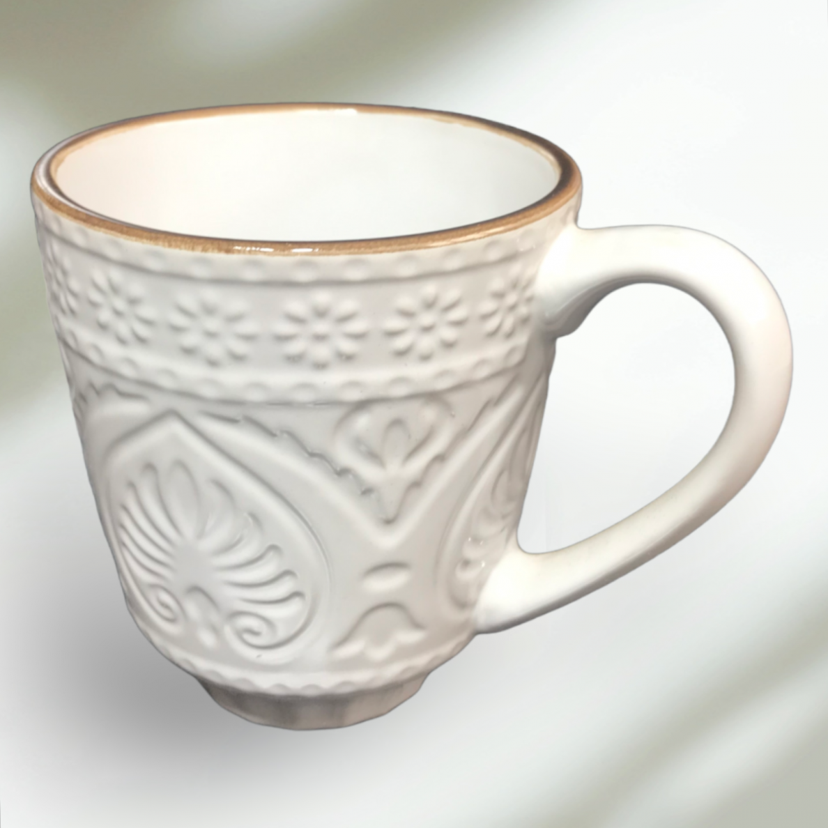 Puodelis SALSA | baltas | blizgus | keramika | Ø9CM | H10CM | 350ML (69985)