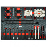 Įrankių spintelė ant ratukų XXL MAX | su įrankiais | 7 stalčiai / 1 durelės | 298 įrankiai (H70098)