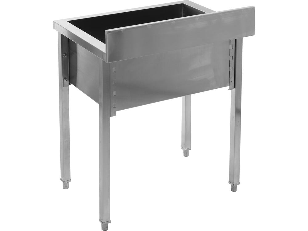 Стол из нержавеющей стали с просторной мойкой / раковиной 60 x 60 cm