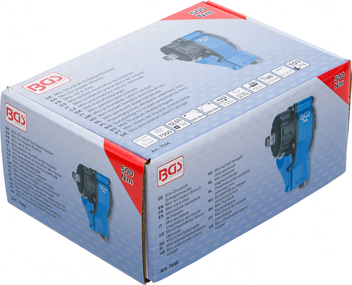 Pneumatinis smūginis veržliasukis mini | 12.5 mm (1/2") | 500 Nm (7646)