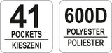 Krepšys įrankiams 18" | 41 kišenė (YT-74351)