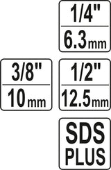Набор адаптеров | SDS - внешние квадраты 6,3 mm (1/4"), 10 mm (3/8"), 12,5 mm (1/2") | 3 шт.