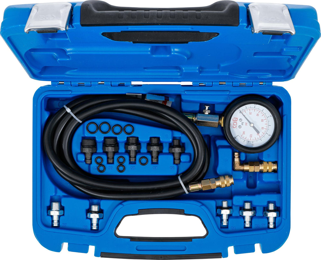 Alyvos slėgio testeris su adapteriais (8007)