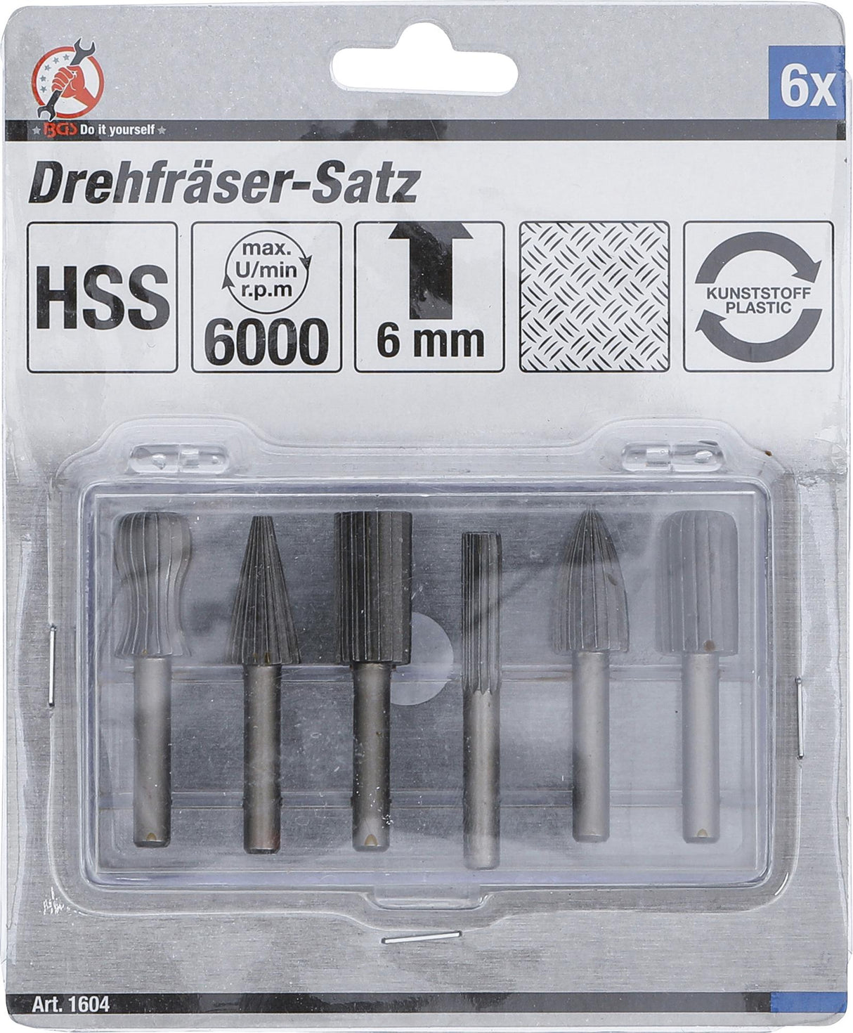 Kūginės frezos metalui | HSS | 6 vnt. (1604)
