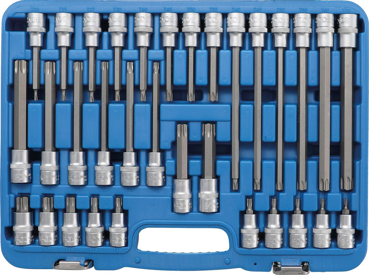 Įpresuotų antgalių rinkinys | 12,5 mm (1/2") | T-star (Torx) | 32 vnt. (5182)