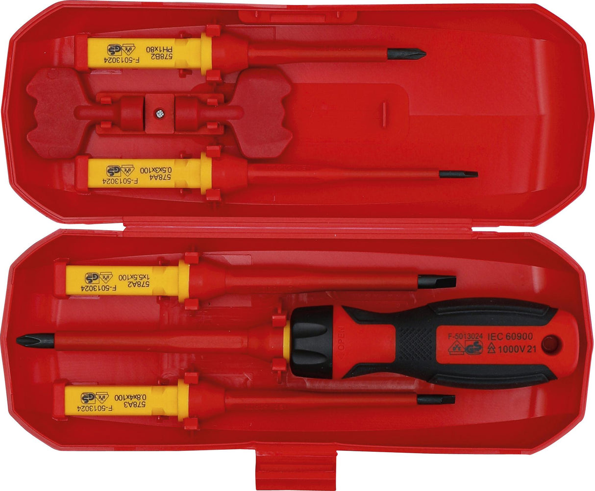 VDE atsuktuvų rinkinys | su keičiamais antgaliais | 8 vnt. (35813)