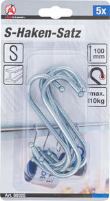 Kabliukų rinkinys | S formos | 100 mm | 5 vnt. (88325)