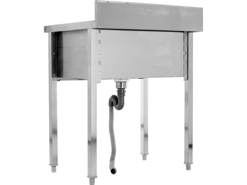 Стол из нержавеющей стали с просторной мойкой / раковиной 60 x 60 cm