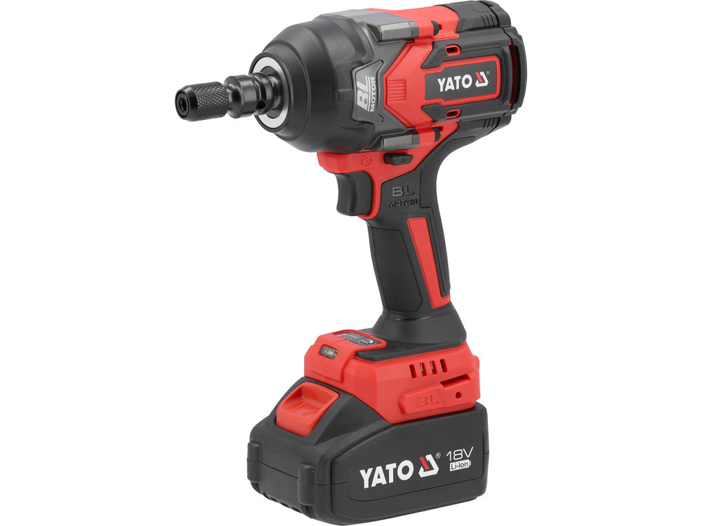 Bešepetėlinis smūginis veržliasūkis | 12,5 mm (1/2") | 18V 1200NM | sukimo momento reguliavimas (YT-828071)