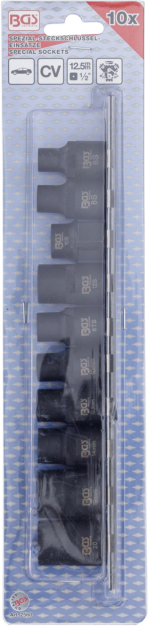 Specialios automobilinės galvutės | 3- / 5- / 6- / 10 kampų | 10 vnt. (2560)