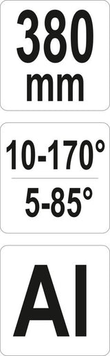 Kampų matavimo / žymėjimo įrankis | 10-170° / 5-85° (YT-70853)