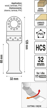 Priedas daugiafunkciniam įrankiui | 120 mm / 32 mm (YT-34700)