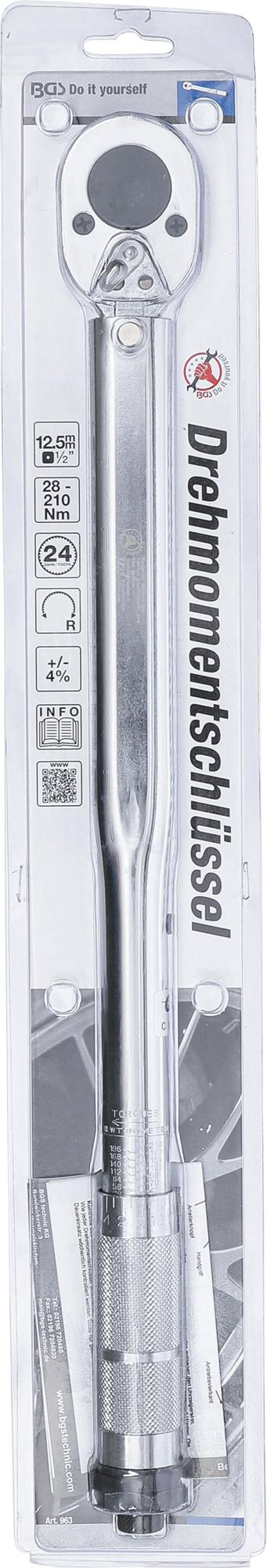 Raktas dinamometrinis | 12.5 mm (1/2") | 28 - 210 Nm (963)