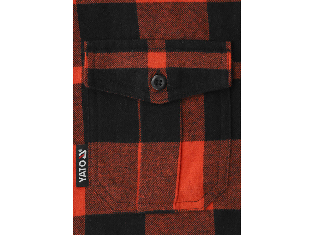Flaneliniai marškiniai raudoni | 100% medvilnė | 2XL dydis (YT-78804)