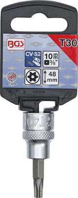 Antgalis įpresuotas į galvutę | 10 mm (3/8") | T-star su skyle (Torx) T27 (2573)