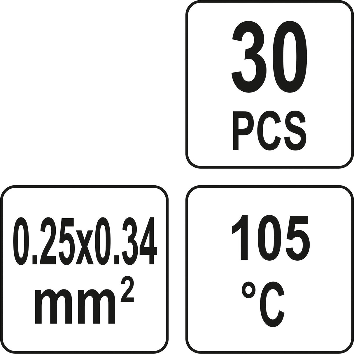 Termo gilzių / movų rinkinys | su alavu | 1.7 mm | 30 vnt. (YT-81440)