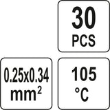 Termo gilzių / movų rinkinys | su alavu | 1.7 mm | 30 vnt. (YT-81440)