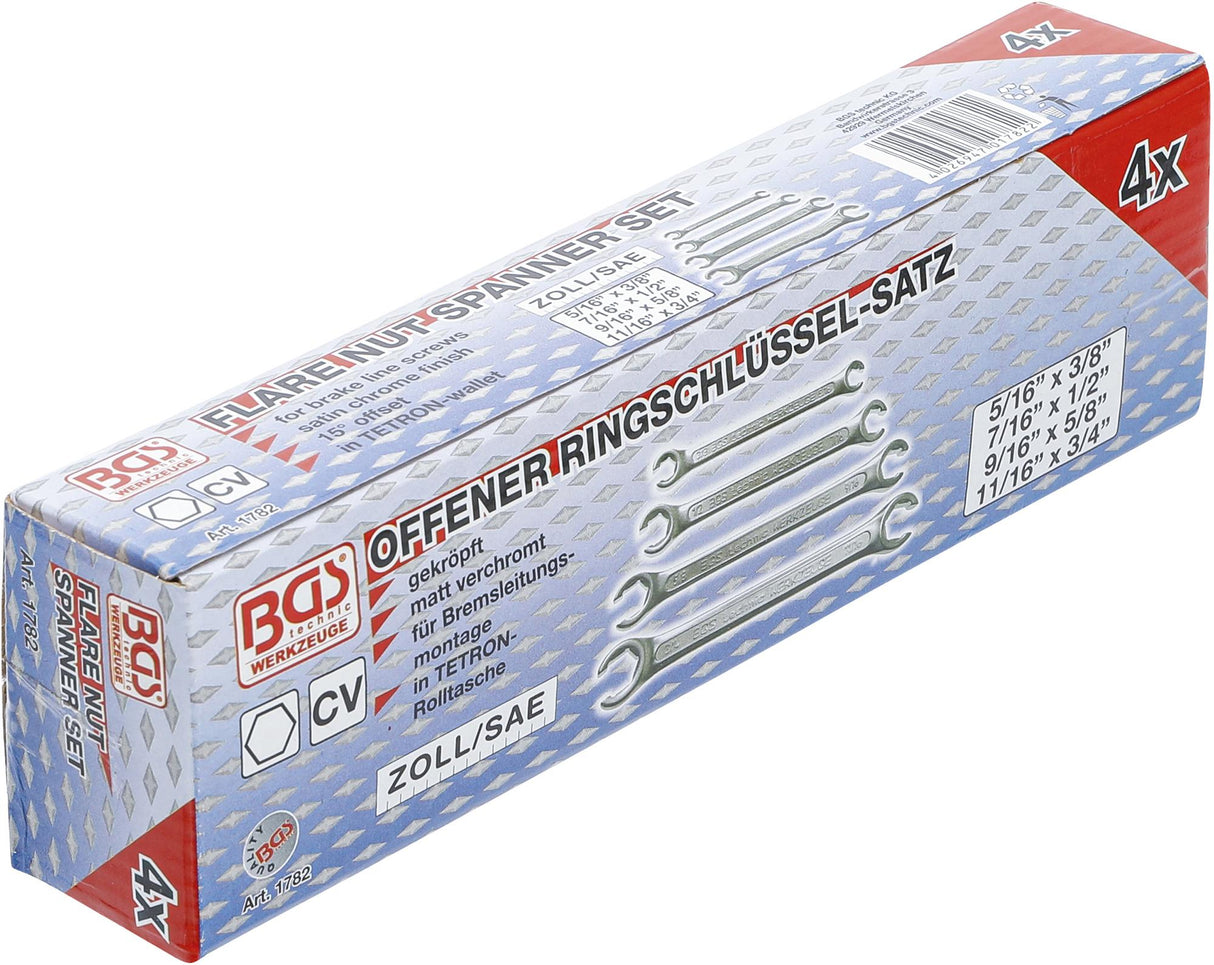 Raktų rinkinys su išpjova | Coliniai dydžiai | 4 vnt. (1782)