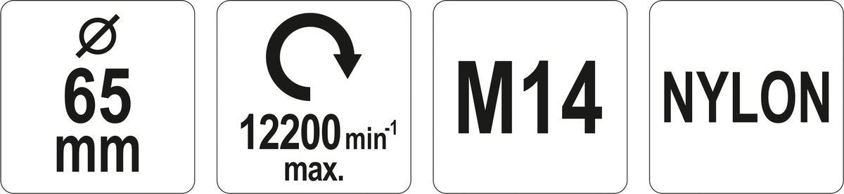 Šepetys puodo tipo | Nailonas | M14 | 65 mm (YT-47785)