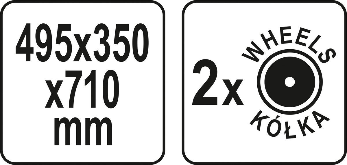 Dėžė įrankiams su ratukais | 2-jų dalių (YT-09160)