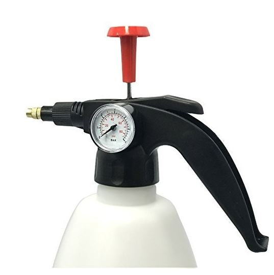 Rankinis purkštuvas su manometru | vožtuvas | plieninė pompa | 2 L (PS02G)