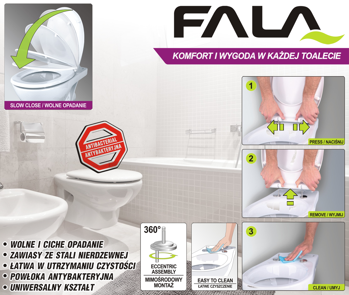 Unitazo dangtis su savaiminio uždarymo mechanizmu (75470)