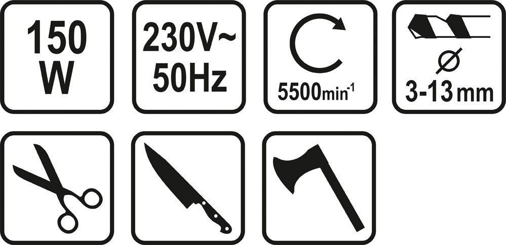Daugiafunkcinės galandymo staklės 150W (grąžtai, peiliai, žirklės, kirviai, diskai) (73473)