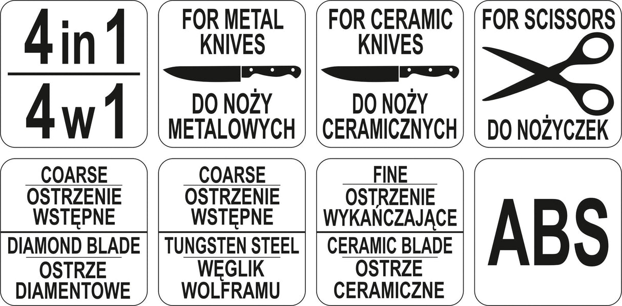 Peilių ir žirklių galąstuvas 4 viename (YG-02352)