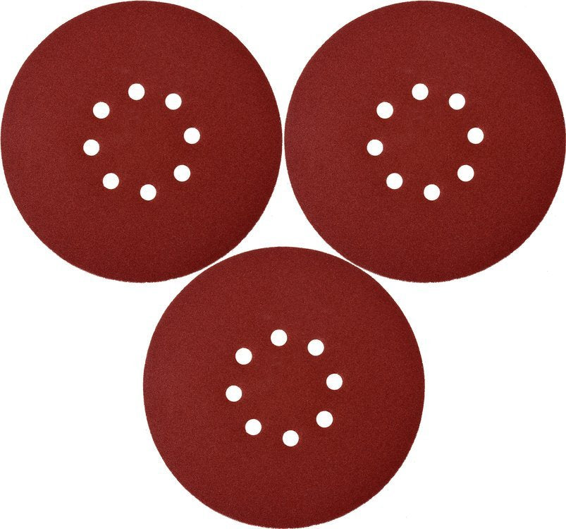Šlifavimo popierius {velcro) apvalus | su skylėm | 180 mm / P40 | 3 vnt. (YT-83460)