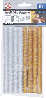 Klijų lazdelės | aukso / sidabro metalo | Ø 11 mm, 150 mm | 8 vnt. (80848)