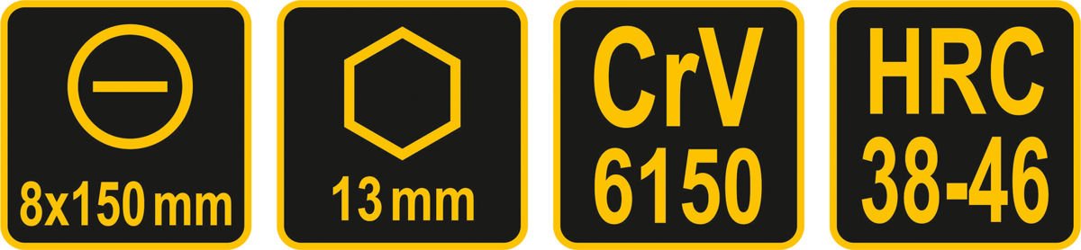 Ударная отвёртка | шестигранная | Плоская 8 x 150 mm