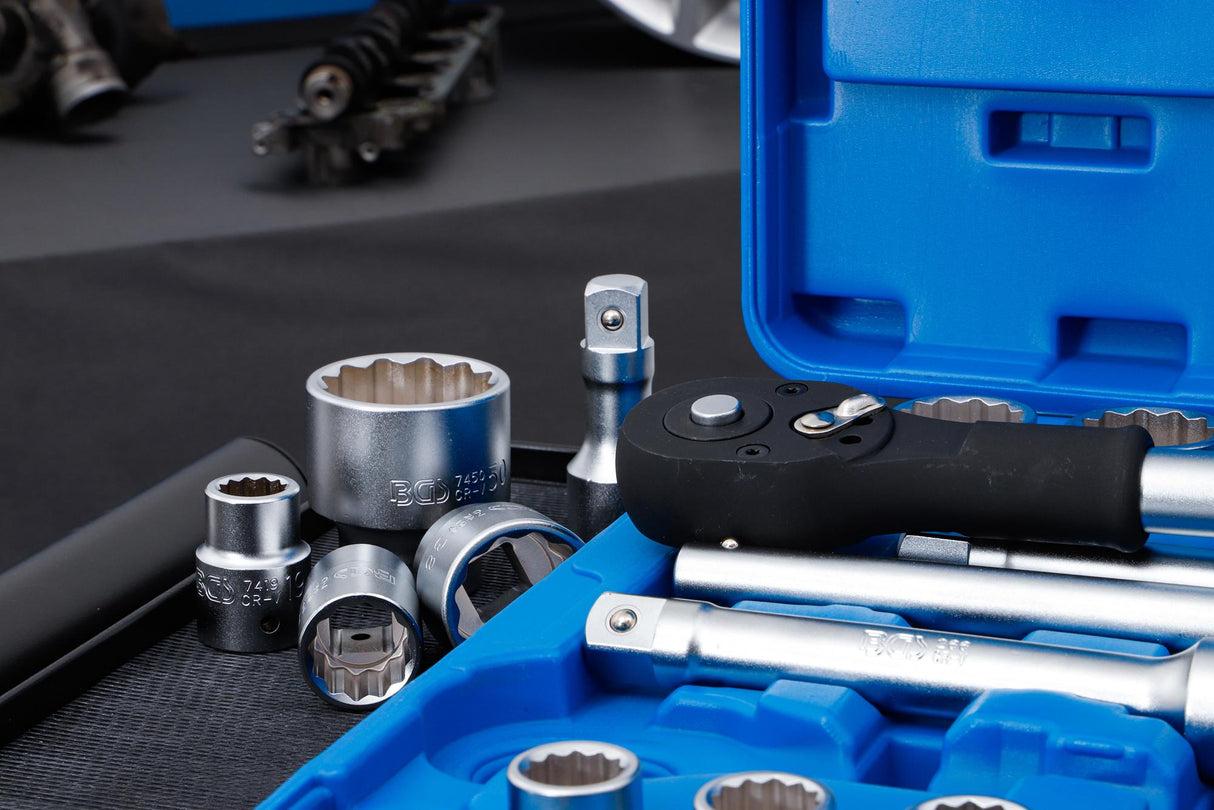 Galvučių komplektas 12 kampų | 20 mm (3/4") | 21 vnt. (1223)