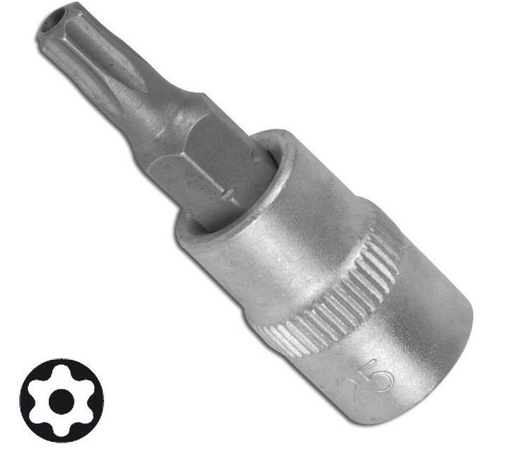 Бита впрессованная в 1/4" головку T40 с отверстием