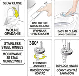 Unitazo dangtis su lėto uždarymo mechanizmu | 2-in-1 (75472)