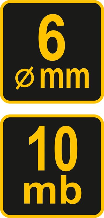 Kaminkrečio virvė | pinta | 6 mm x 10 m | su karabinu (73021)