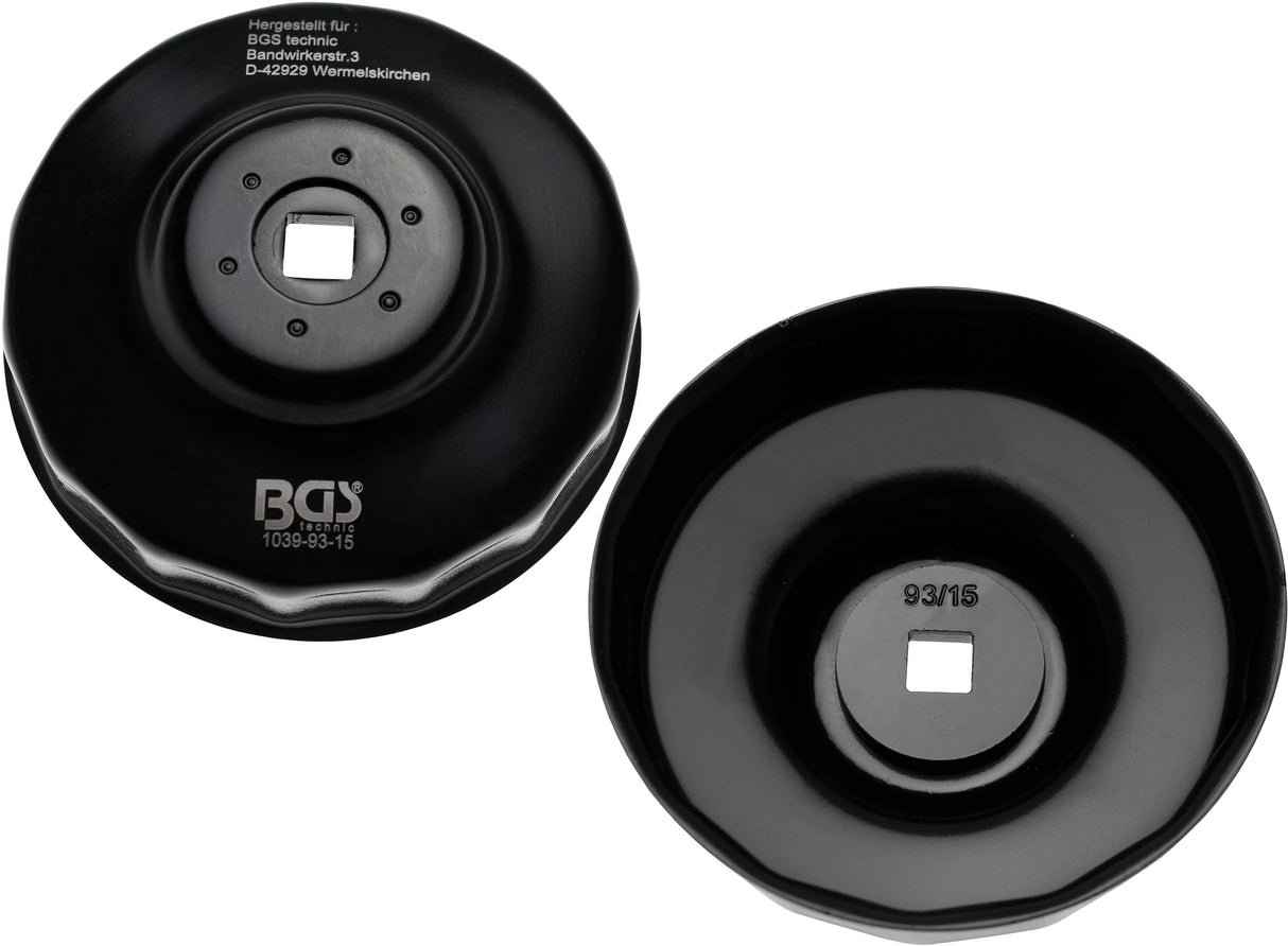 Lėkštelė tepalo filtrui | 15-kampų | Ø 93 mm | Honda, Mazda, Mitsubishi, Nissan, Volvo (1039-93-15)