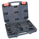 Smūginių ilgintuvų / adapterių / šarnyrų rinkinys | 6.3 mm (1/4") / 10 mm (3/8") / 12,5 mm (1/2") | 18 vnt. (DT18S)