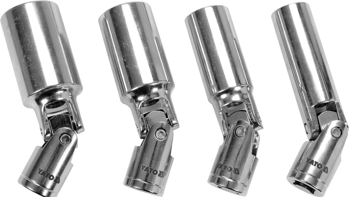 Šarnyrinių galvučių rinkinys žvakėms | 10 mm (3/8") | 14/16/18/21 mm | 4 vnt. (YT-38520)