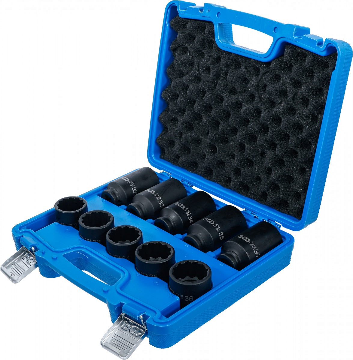 Smūginių galvučių rinkinys | 12-kampų | 12.5 mm (1/2") | 32 - 36 mm | 10 vnt.| 17 vnt. (5330)