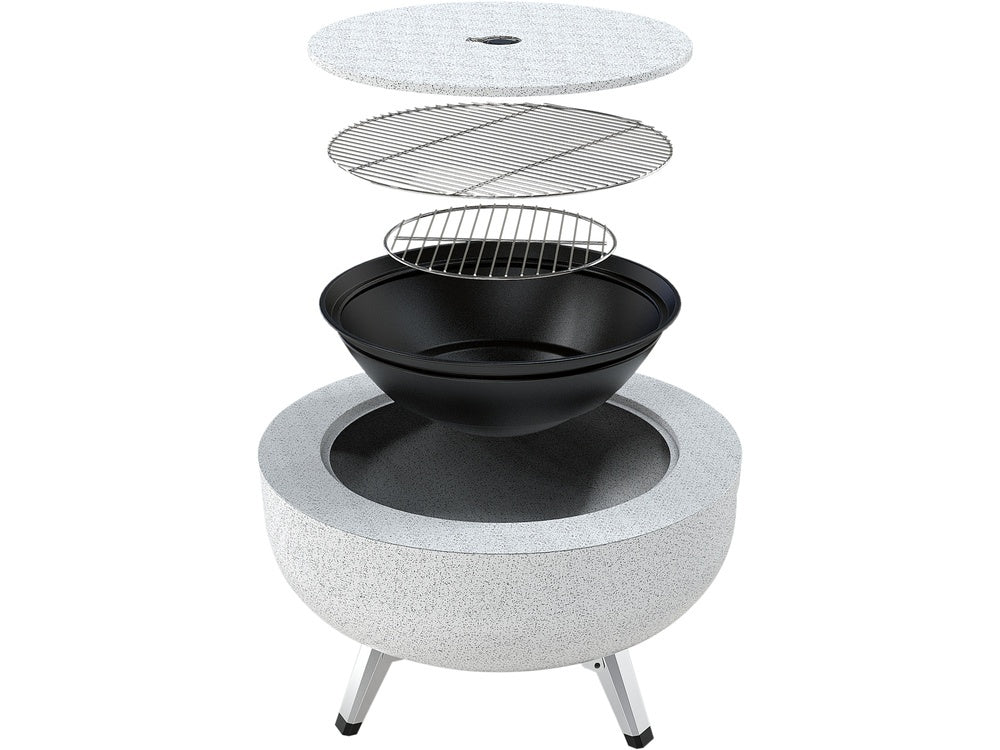 Plieninis židinys su grotelėmis | 3 viename | 43,5 cm (99718)