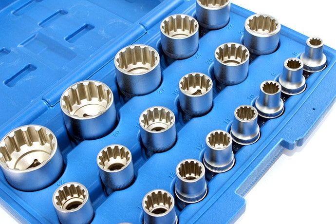 Daugiafunkcinių galvučių rinkinys Spline | 12,5 mm (1/2") | 8-32 mm | 19 vnt. (KR121019)