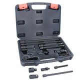 Smūginių ilgintuvų / adapterių / šarnyrų rinkinys | 6.3 mm (1/4") / 10 mm (3/8") / 12,5 mm (1/2") | 18 vnt. (DT18S)