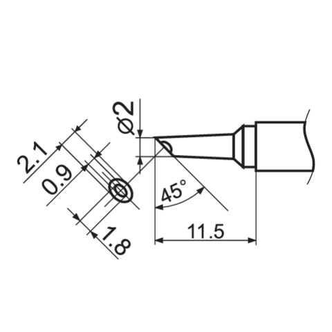 Litavimo antgalis su įmontuotu šildytuvu ir temperatūros jutikliu | tipas T12-BCM2 (YT-82497)