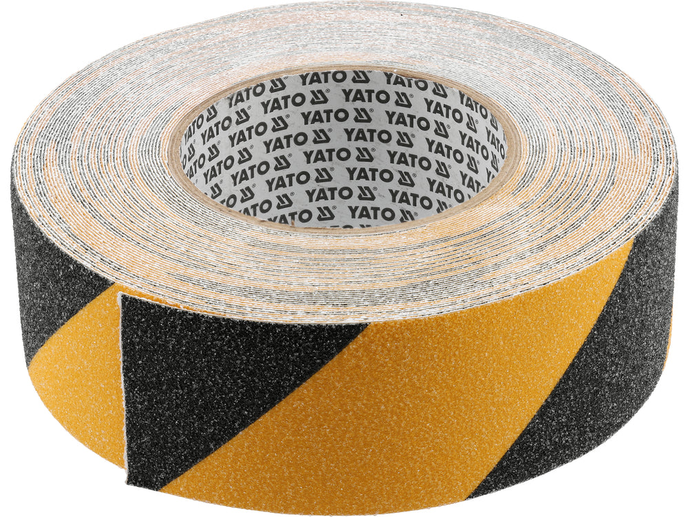 Juoda/geltona neslystanti PVC juosta laiptams ir praėjimams | 50 mm x 18 m (YT-72505)