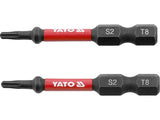 Antgaliai smūginiai | 6,3 mm (1/4") | S2 | T-Star (Torx) T8 | 2 vnt. (YT-78050)