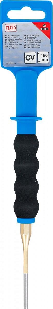 Išmušėjas bukas | neslidi ergonomiška rankena | 180 mm | 4 mm (74591-4)