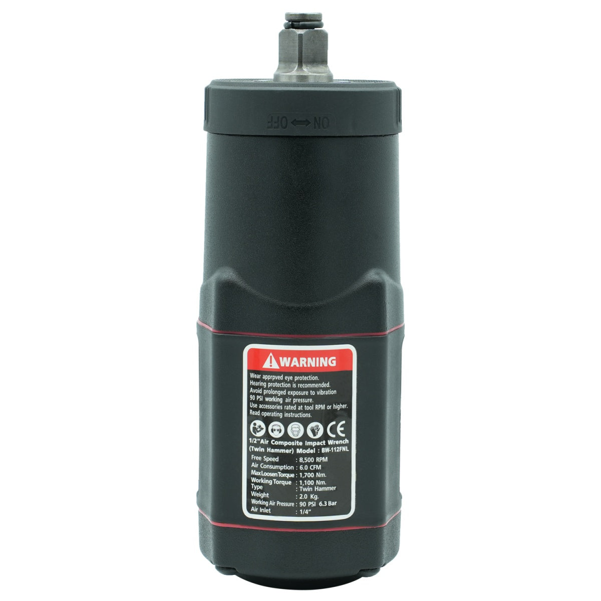 Pneumatinis smūginis veržliasukis | 12.5 mm (1/2") 1600 Nm | su nuimamu Led apšvietimu (BW-112FNL)