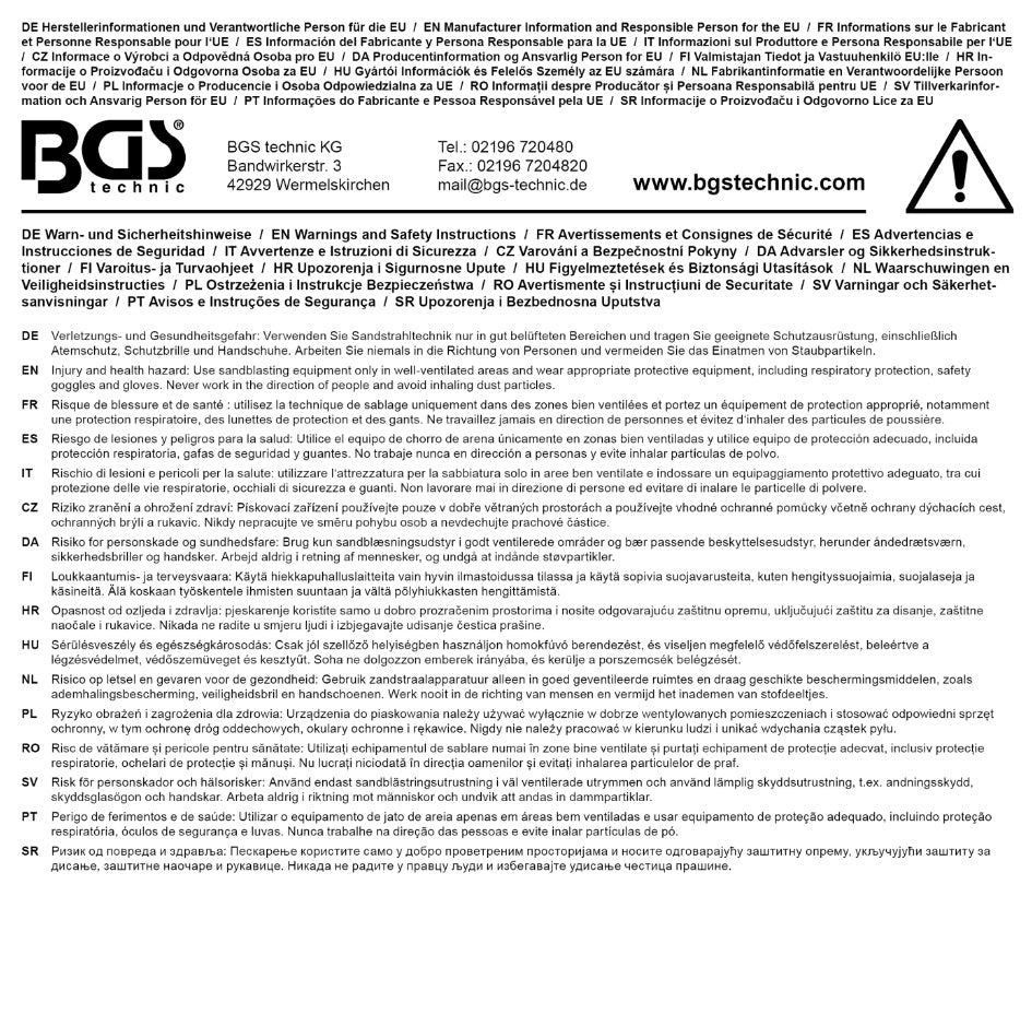 Smėliavimo pistoletas su antgaliais | iš BGS 8717 (8717-1)